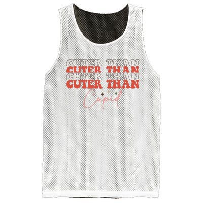 Cuter Than Cupid Groovy Retro Valentine's Day Gift Mesh Reversible Basketball Jersey Tank