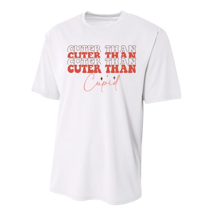 Cuter Than Cupid Groovy Retro Valentine's Day Gift Performance Sprint T-Shirt