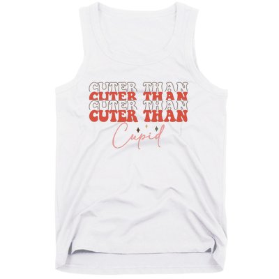 Cuter Than Cupid Groovy Retro Valentine's Day Gift Tank Top