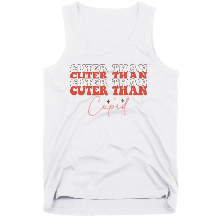 Cuter Than Cupid Groovy Retro Valentine's Day Gift Tank Top