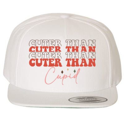 Cuter Than Cupid Groovy Retro Valentine's Day Gift Wool Snapback Cap