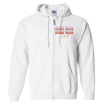 Cuter Than Cupid Groovy Retro Valentine's Day Gift Full Zip Hoodie