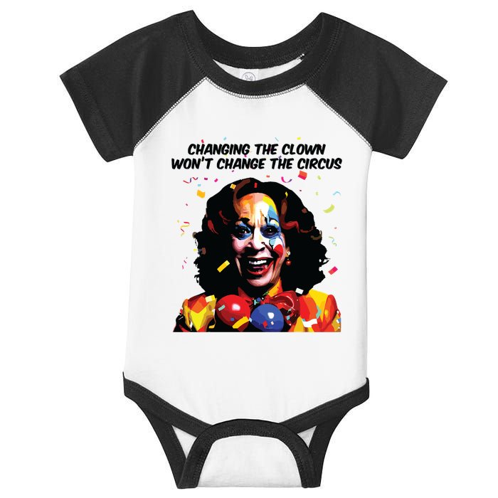 Changing The Clown Won’T Change The Circus Kamala Harris Infant Baby Jersey Bodysuit