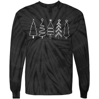 Christmas Trees Tie-Dye Long Sleeve Shirt