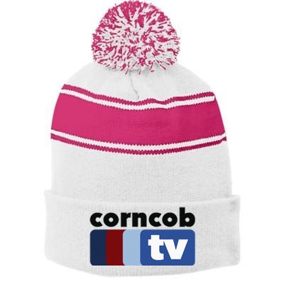 Corncob TV  Stripe Pom Pom Beanie