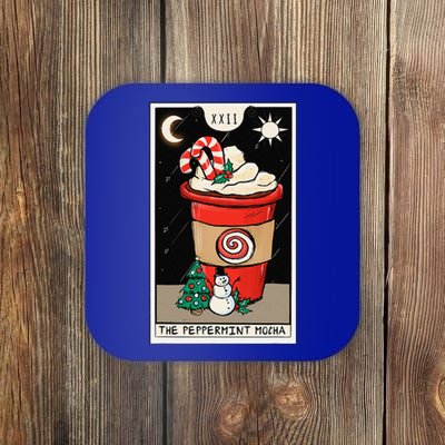 Christmas Tarot Card The Peppermint Mocha Coffee Lover Cafe Coaster