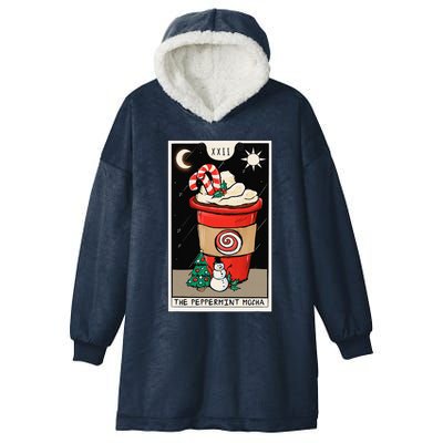 Christmas Tarot Card The Peppermint Mocha Coffee Lover Cafe Hooded Wearable Blanket