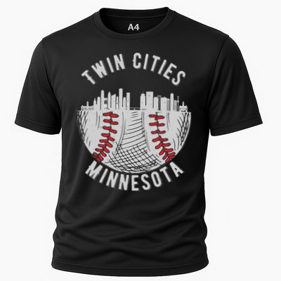 Cool Twin Cities Minnesota MN Baseball Skyline St. Paul MPLS Performance Shirt