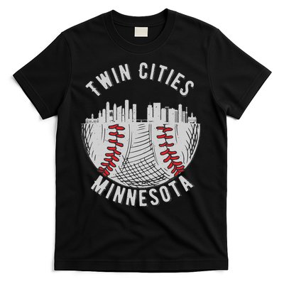 Cool Twin Cities Minnesota MN Baseball Skyline St. Paul MPLS T-Shirt