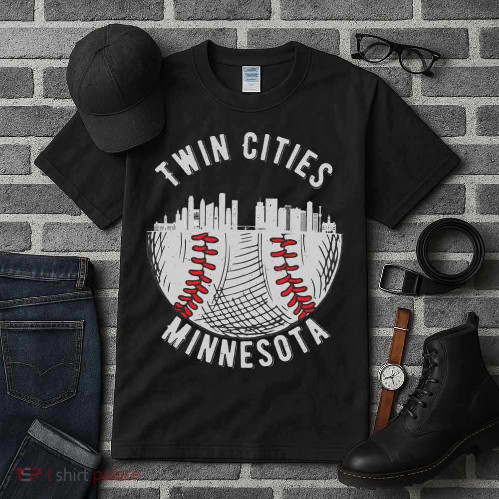 Cool Twin Cities Minnesota MN Baseball Skyline St. Paul MPLS Tall T-Shirt