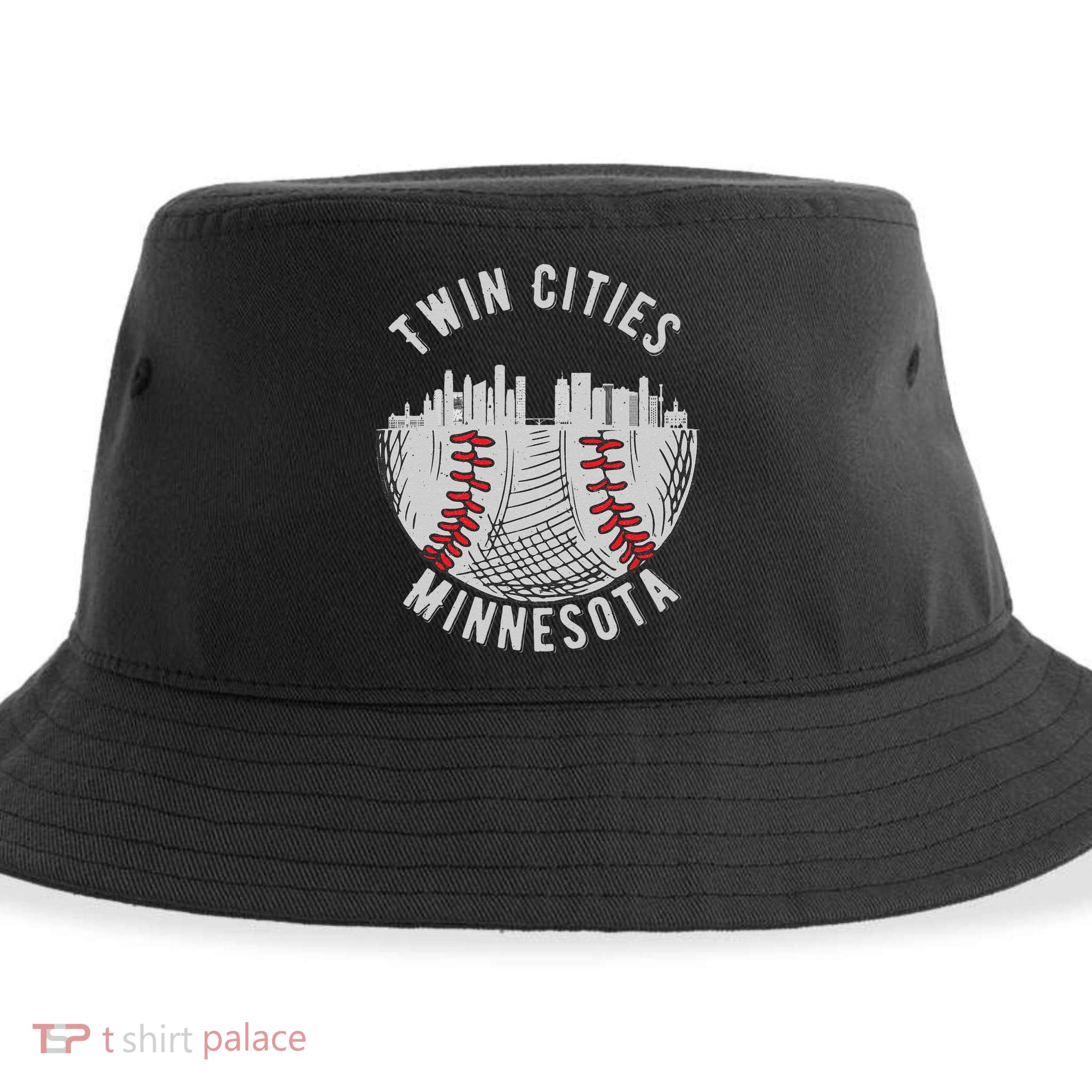 Cool Twin Cities Minnesota MN Baseball Skyline St. Paul MPLS Sustainable Bucket Hat