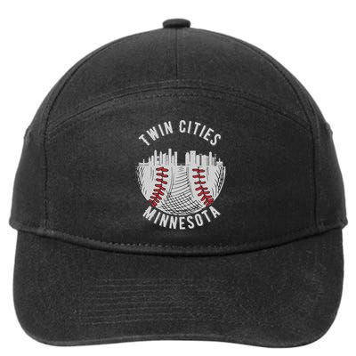 Cool Twin Cities Minnesota MN Baseball Skyline St. Paul MPLS 7-Panel Snapback Hat