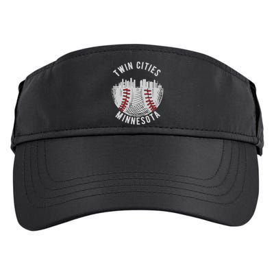Cool Twin Cities Minnesota MN Baseball Skyline St. Paul MPLS Adult Drive Performance Visor