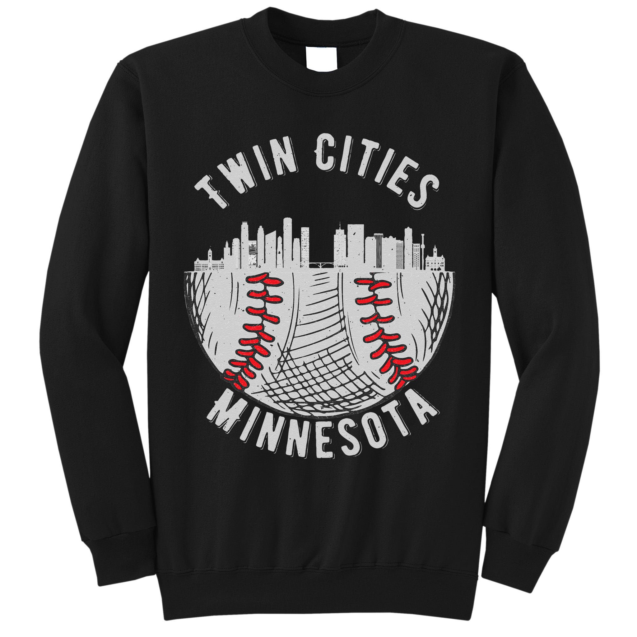 Cool Twin Cities Minnesota MN Baseball Skyline St. Paul MPLS Tall Sweatshirt