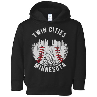 Cool Twin Cities Minnesota MN Baseball Skyline St. Paul MPLS Toddler Hoodie