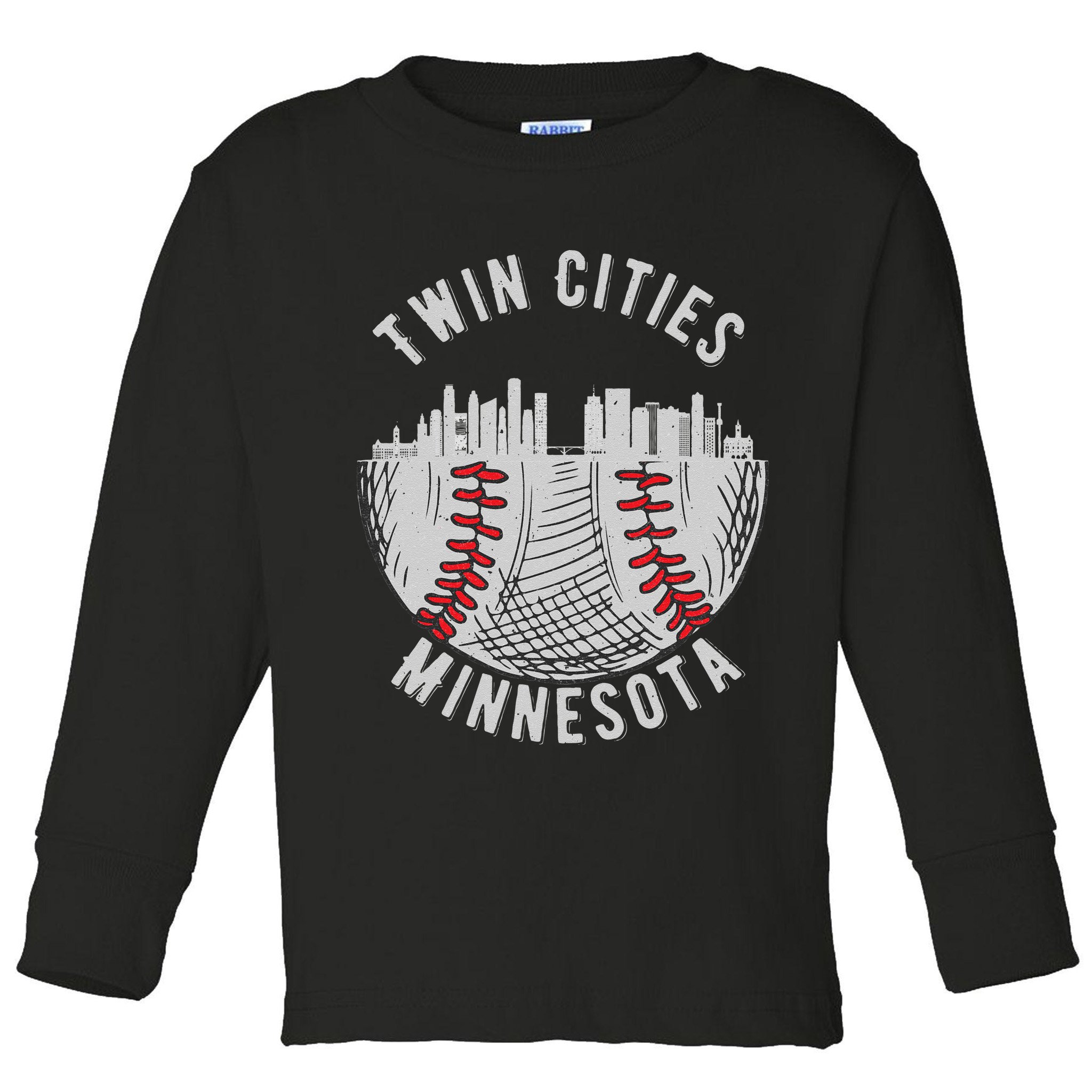 Cool Twin Cities Minnesota MN Baseball Skyline St. Paul MPLS Toddler Long Sleeve Shirt