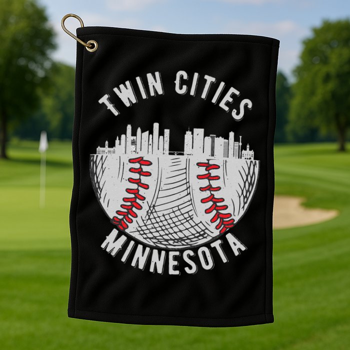 Cool Twin Cities Minnesota MN Baseball Skyline St. Paul MPLS Golf Towel