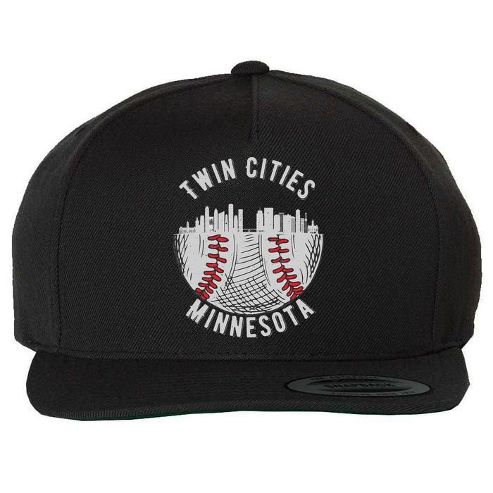 Cool Twin Cities Minnesota MN Baseball Skyline St. Paul MPLS Wool Snapback Cap