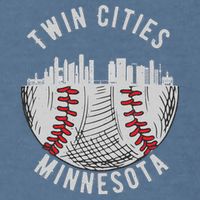 Cool Twin Cities Minnesota MN Baseball Skyline St. Paul MPLS Garment-Dyed Sweatshirt