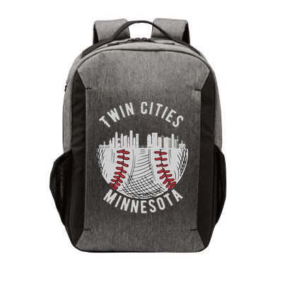 Cool Twin Cities Minnesota MN Baseball Skyline St. Paul MPLS Vector Backpack
