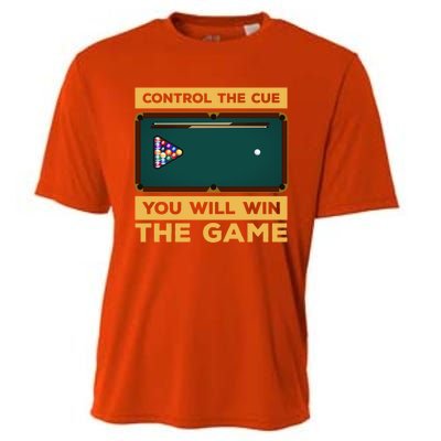 Control The Cue You Will Win The Game Snooker Billiards Gift Cooling Performance Crew T-Shirt