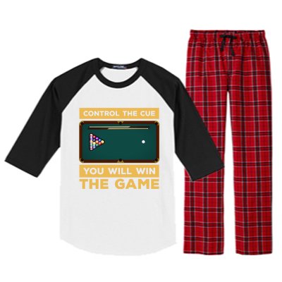 Control The Cue You Will Win The Game Snooker Billiards Gift Raglan Sleeve Pajama Set