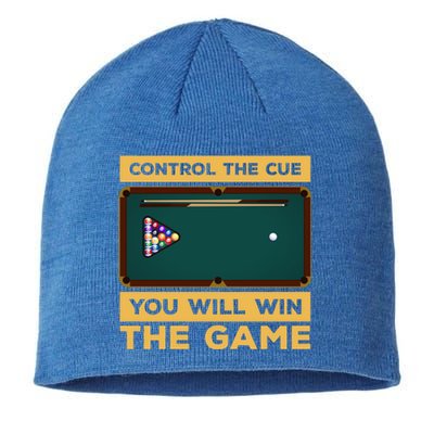 Control The Cue You Will Win The Game Snooker Billiards Gift Sustainable Beanie