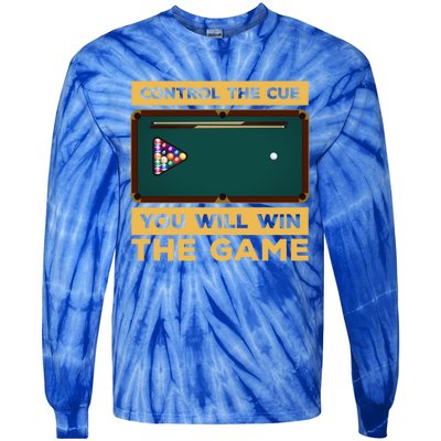 Control The Cue You Will Win The Game Snooker Billiards Gift Tie-Dye Long Sleeve Shirt