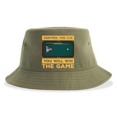 Control The Cue You Will Win The Game Snooker Billiards Gift Sustainable Bucket Hat