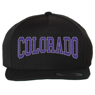 Colorado Text Wool Snapback Cap