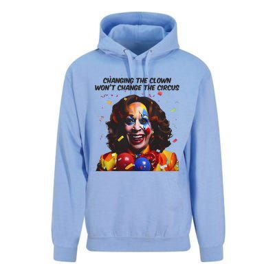 Changing The Clown Won’T Change The Circus Kamala Harris Unisex Surf Hoodie