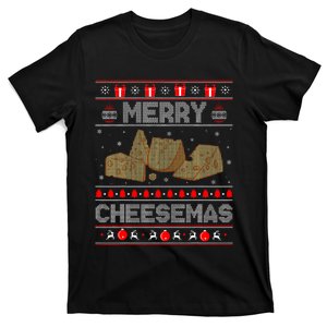 Cheese Tasting Christmas Merry Cheesemas Ugly Sweater T-Shirt