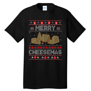 Cheese Tasting Christmas Merry Cheesemas Ugly Sweater Tall T-Shirt