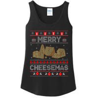 Cheese Tasting Christmas Merry Cheesemas Ugly Sweater Ladies Essential Tank