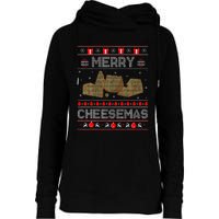 Cheese Tasting Christmas Merry Cheesemas Ugly Sweater Womens Funnel Neck Pullover Hood