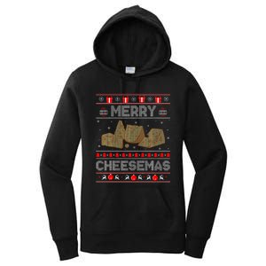 Cheese Tasting Christmas Merry Cheesemas Ugly Sweater Women's Pullover Hoodie