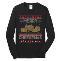 Cheese Tasting Christmas Merry Cheesemas Ugly Sweater Tall Long Sleeve T-Shirt