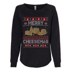 Cheese Tasting Christmas Merry Cheesemas Ugly Sweater Womens California Wash Sweatshirt