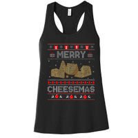 Cheese Tasting Christmas Merry Cheesemas Ugly Sweater Women's Racerback Tank