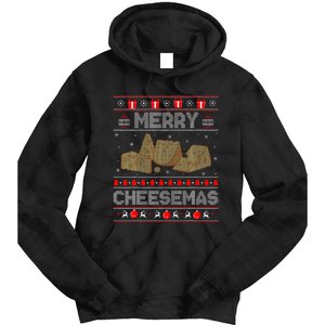 Cheese Tasting Christmas Merry Cheesemas Ugly Sweater Tie Dye Hoodie