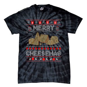 Cheese Tasting Christmas Merry Cheesemas Ugly Sweater Tie-Dye T-Shirt