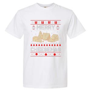 Cheese Tasting Christmas Merry Cheesemas Ugly Sweater Garment-Dyed Heavyweight T-Shirt