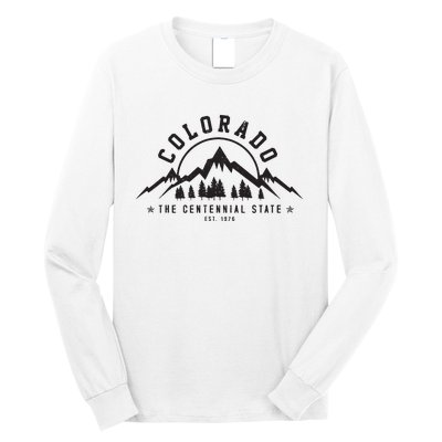 Colorado The Centennial State Est 1867 Mountains Gift Long Sleeve Shirt