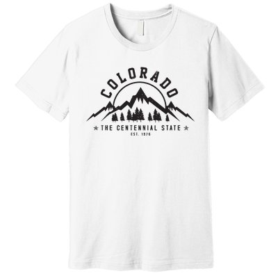 Colorado The Centennial State Est 1867 Mountains Gift Premium T-Shirt