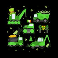 Crane Truck Construction Funny St Patricks Day Drawstring Bag