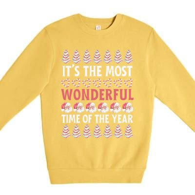 Christmas Tree Cake It’S The Most Wonderful Time Of The Year Great Gift Premium Crewneck Sweatshirt