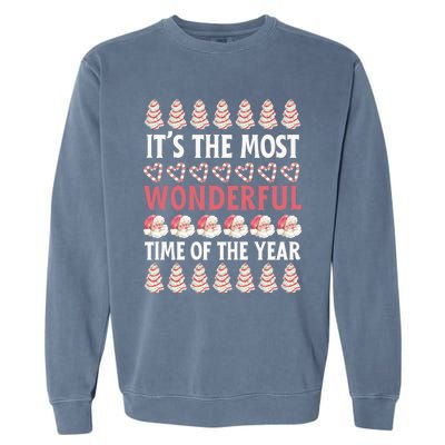 Christmas Tree Cake It’S The Most Wonderful Time Of The Year Great Gift Garment-Dyed Sweatshirt