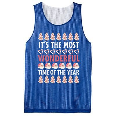 Christmas Tree Cake It’S The Most Wonderful Time Of The Year Great Gift Mesh Reversible Basketball Jersey Tank