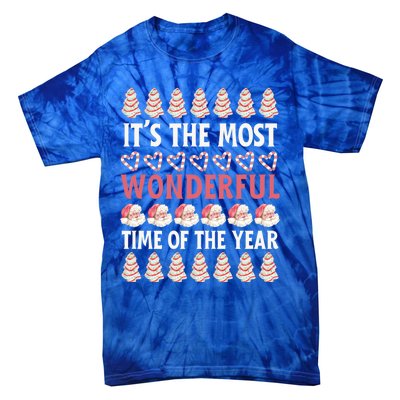 Christmas Tree Cake It’S The Most Wonderful Time Of The Year Great Gift Tie-Dye T-Shirt