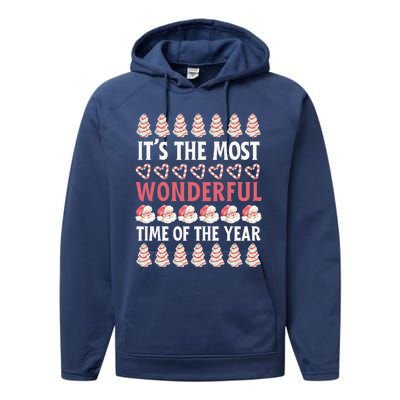 Christmas Tree Cake It’S The Most Wonderful Time Of The Year Great Gift Performance Fleece Hoodie